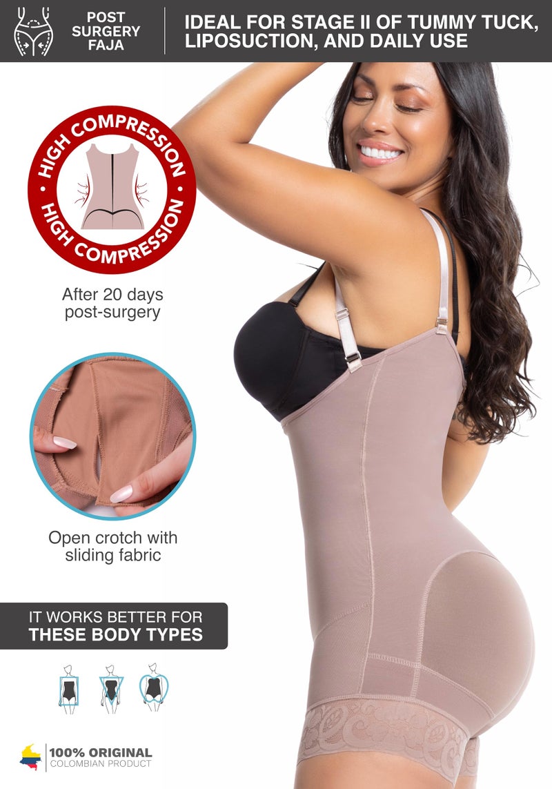 LT.ROSE BBL Faja Tummy Tuck S111 Post Surgery Compression Garment for Women Faja Colombiana Beige S - Image 2